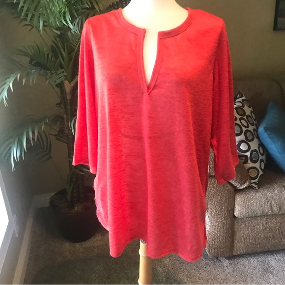 Avenue plus size pumpkin spice 3/4 sleeve lightweight top - Picture 1 of 5